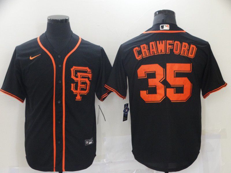 Men San Francisco Giants #35 Crawford Black Game 2021 Nike MLB Jersey->detroit tigers->MLB Jersey